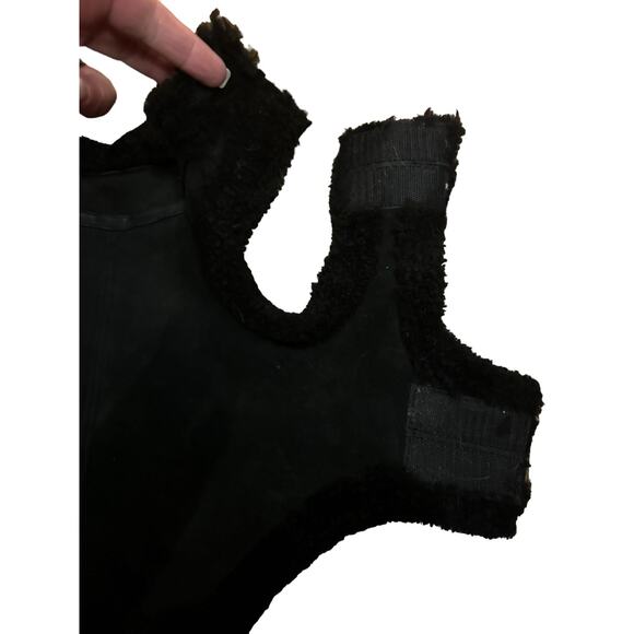 Donald Pliner Friends of baby Doll Pliner suede black sherpa dog coat size M - Picture 9 of 11